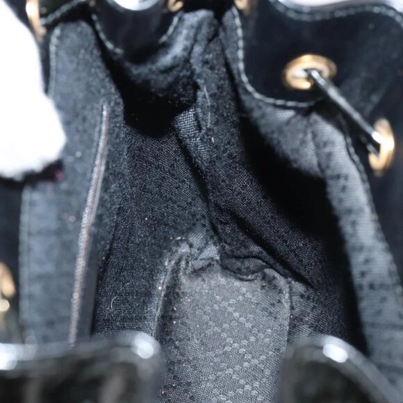 GUCCI Bamboo Backpack Enamel Black Gold 003 2058 0030 Auth bs29262 main image 9